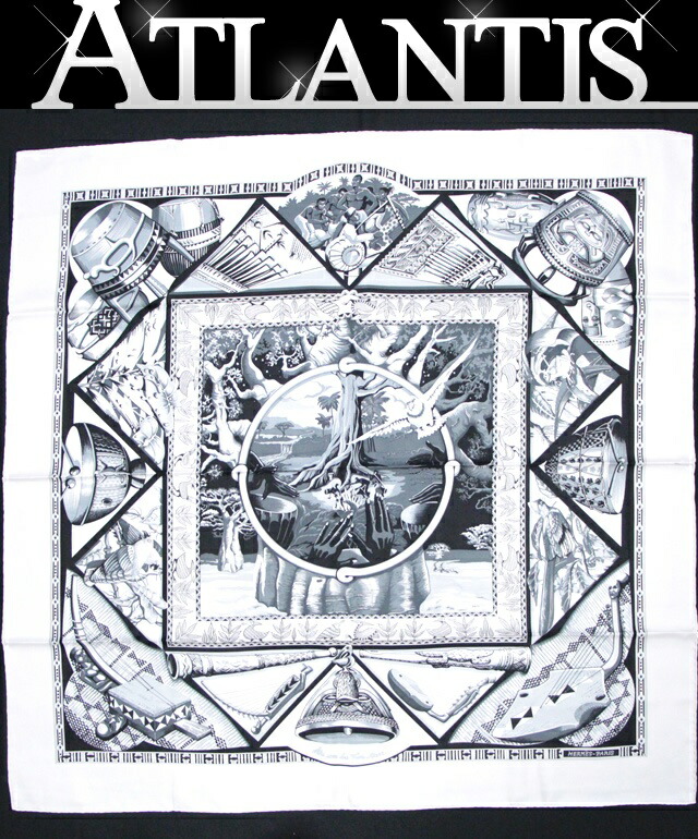 楽天市場】エルメス HERMES カレ90 Au Son du Tam Tam タムタムの音に