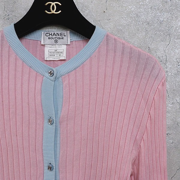 楽天市場】【広尾店】 シャネル CHANEL ピンク カーディガン ココ