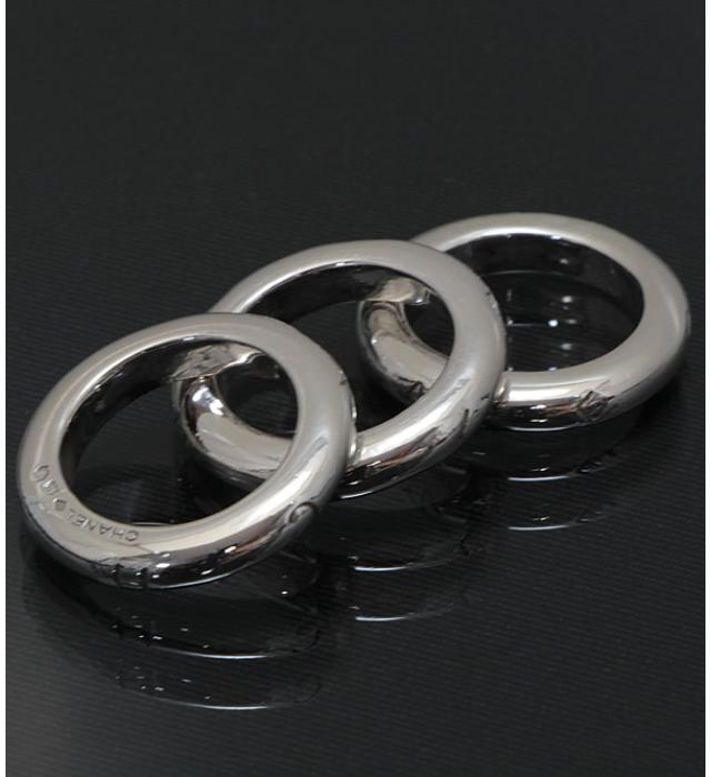 楽天市場】極美品 シャネル CHANEL ロゴ 3連リング 指輪 SV925 13号
