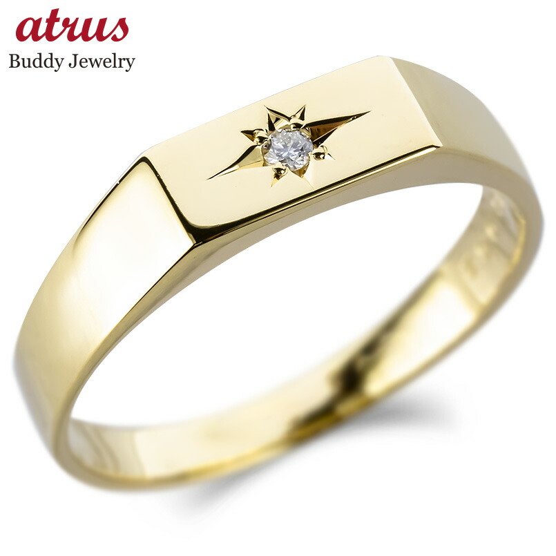 楽天市場】18金 リング レディース 印台 指輪 シグネットリング