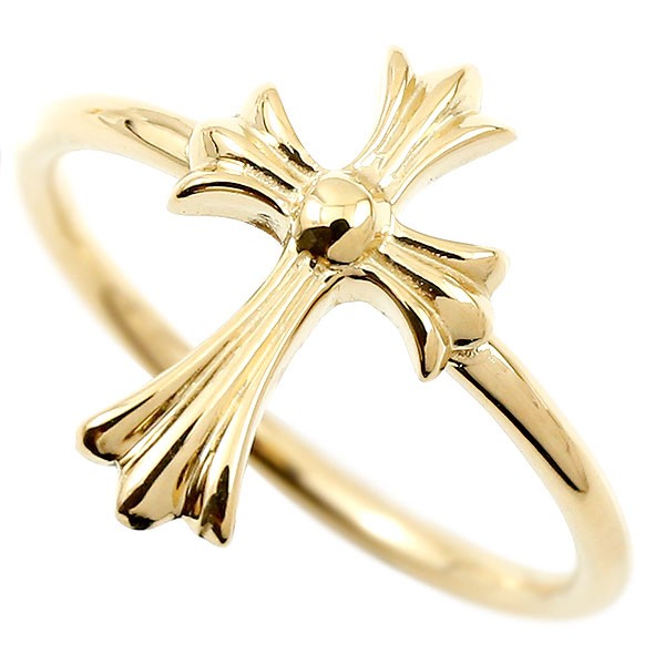 楽天市場】18金 リング クロス イエローゴールドk18 指輪 十字架 地金