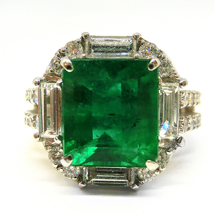 楽天市場】【半額】 エメラルド リング プラチナ PT900 鑑別書付き(5