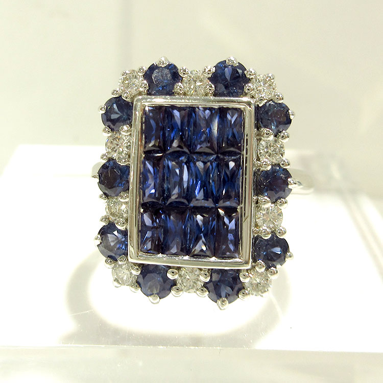 楽天市場】【半額】 サファイア リング 18金 ホワイトゴールド