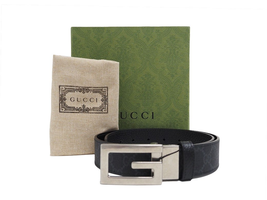 楽天市場】グッチ GUCCI スクエアG バックル リバーシブル ベルト 35mm
