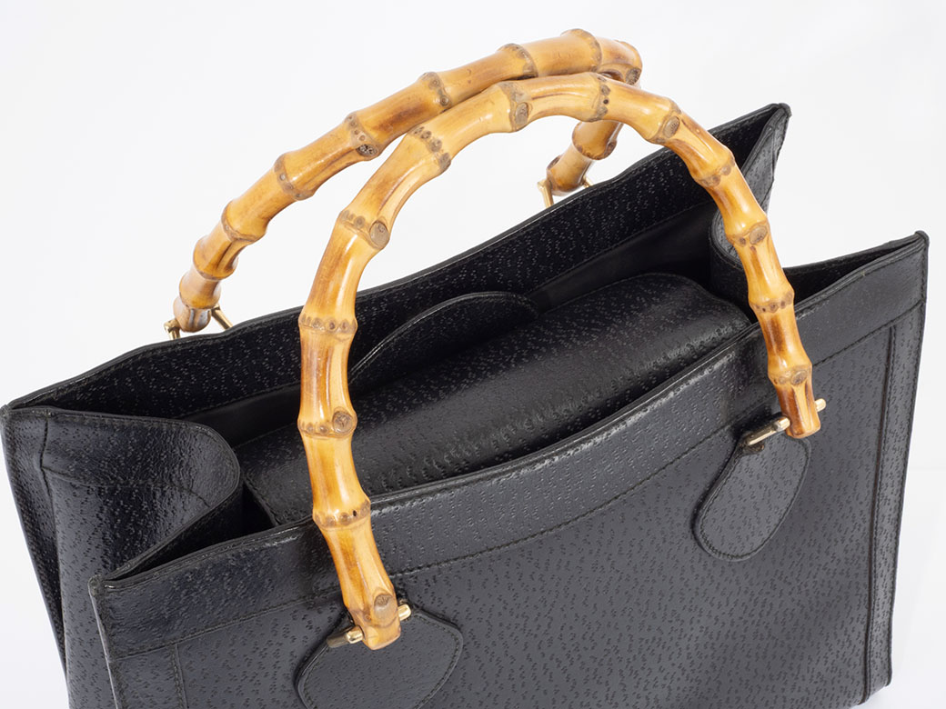 楽天市場】グッチ GUCCI トートバッグ バンブー レザー 黒 ブラック A4