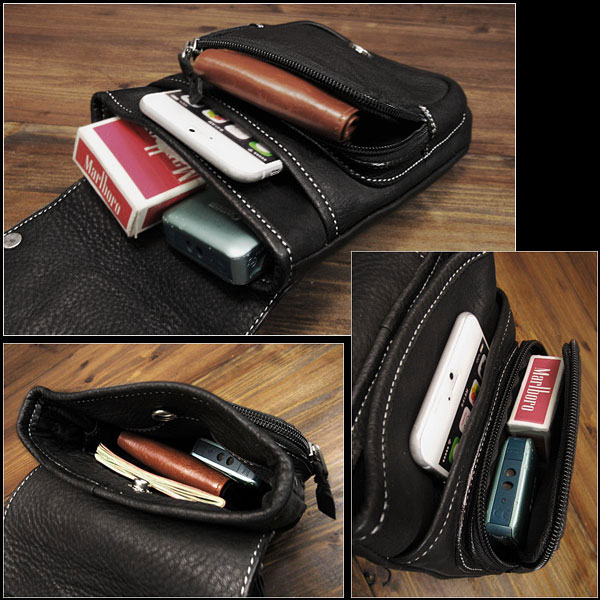 楽天市場】ベルトポーチ 本革 バイカー ライダーズ ウエストバッグ