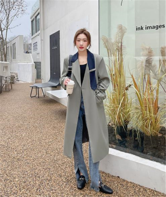 AOURE グレー トレンチコート ストレッチトレンチコート グレー MAJI