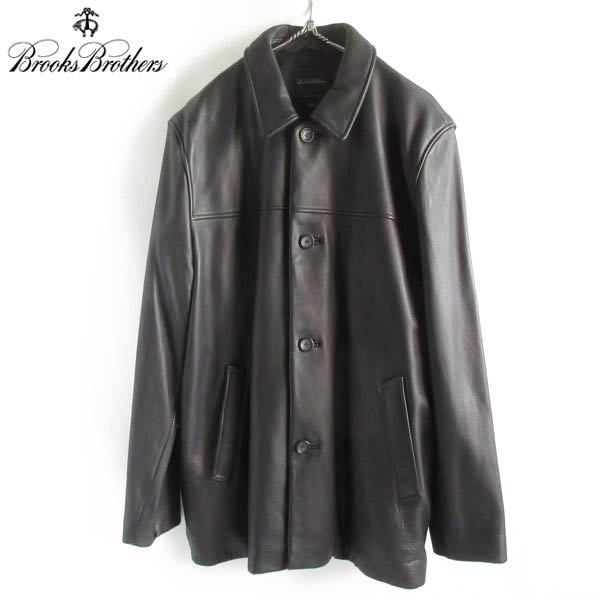 楽天市場】美品 ブルックスブラザーズ レザー カーコート 黒 L レザー
