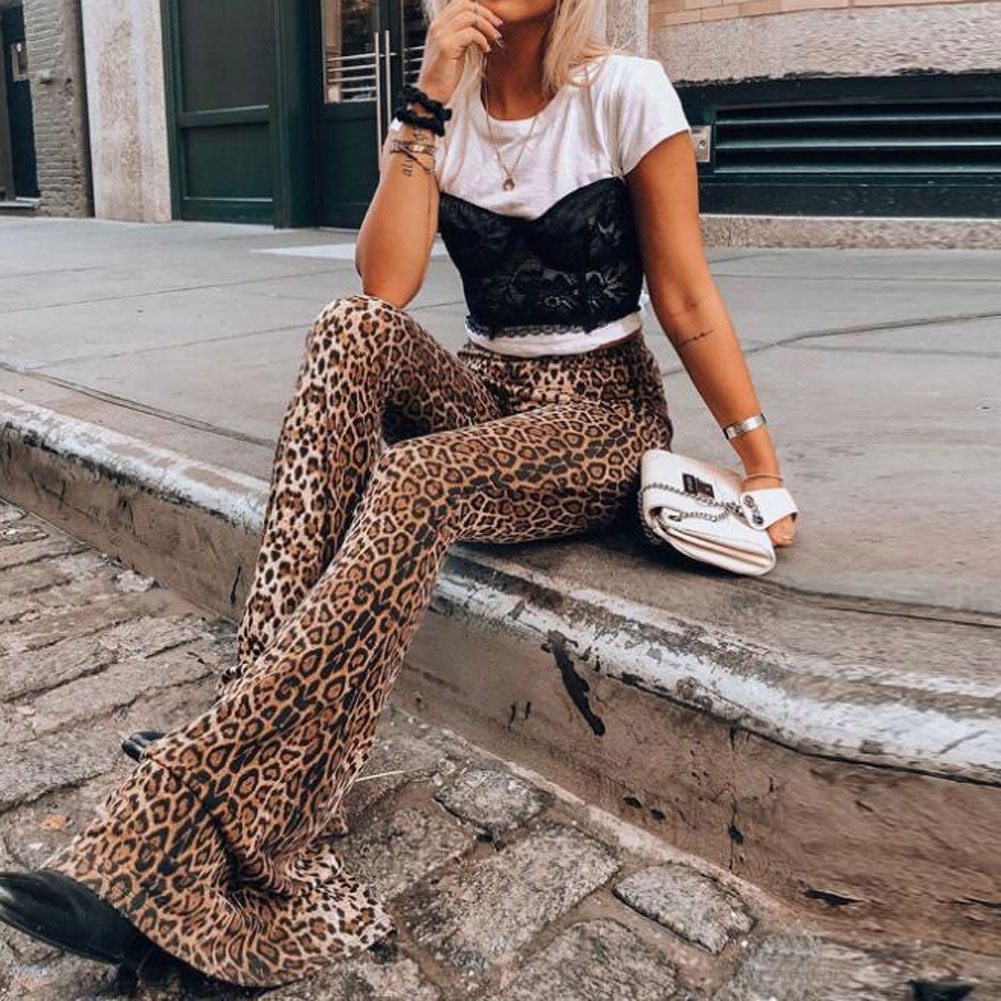 楽天市場】【即納】ダンスパンツ ヒョウ柄 フレアパンツ ブーツカット