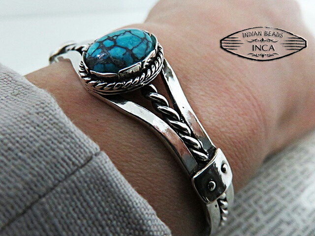 楽天市場】ターコイズ バングル ブレスレット シルバー925