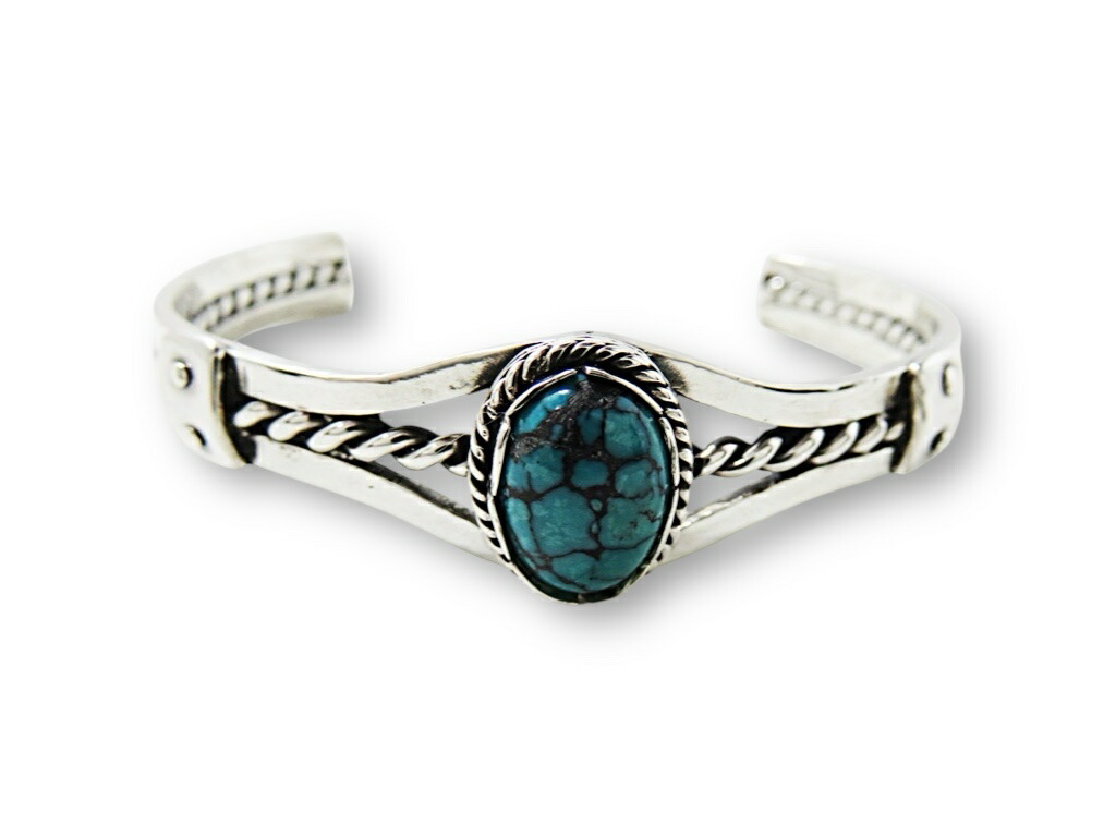 楽天市場】ターコイズ バングル ブレスレット シルバー925