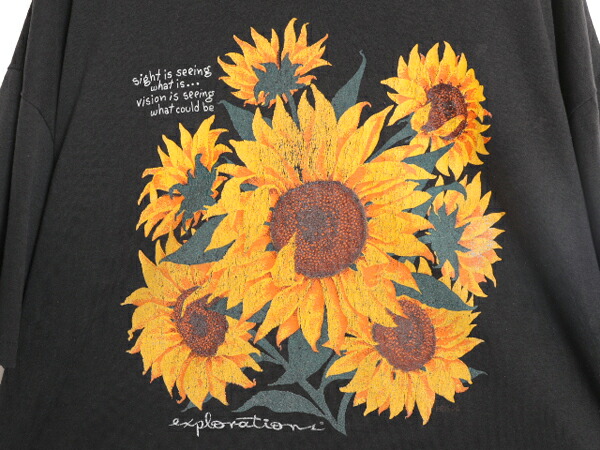 楽天市場】90s ☆ ひまわり アート イラスト プリント Tシャツ メンズ