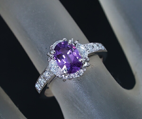 楽天市場】【中古】バイオレットサファイア ダイヤモンド リング Pt900