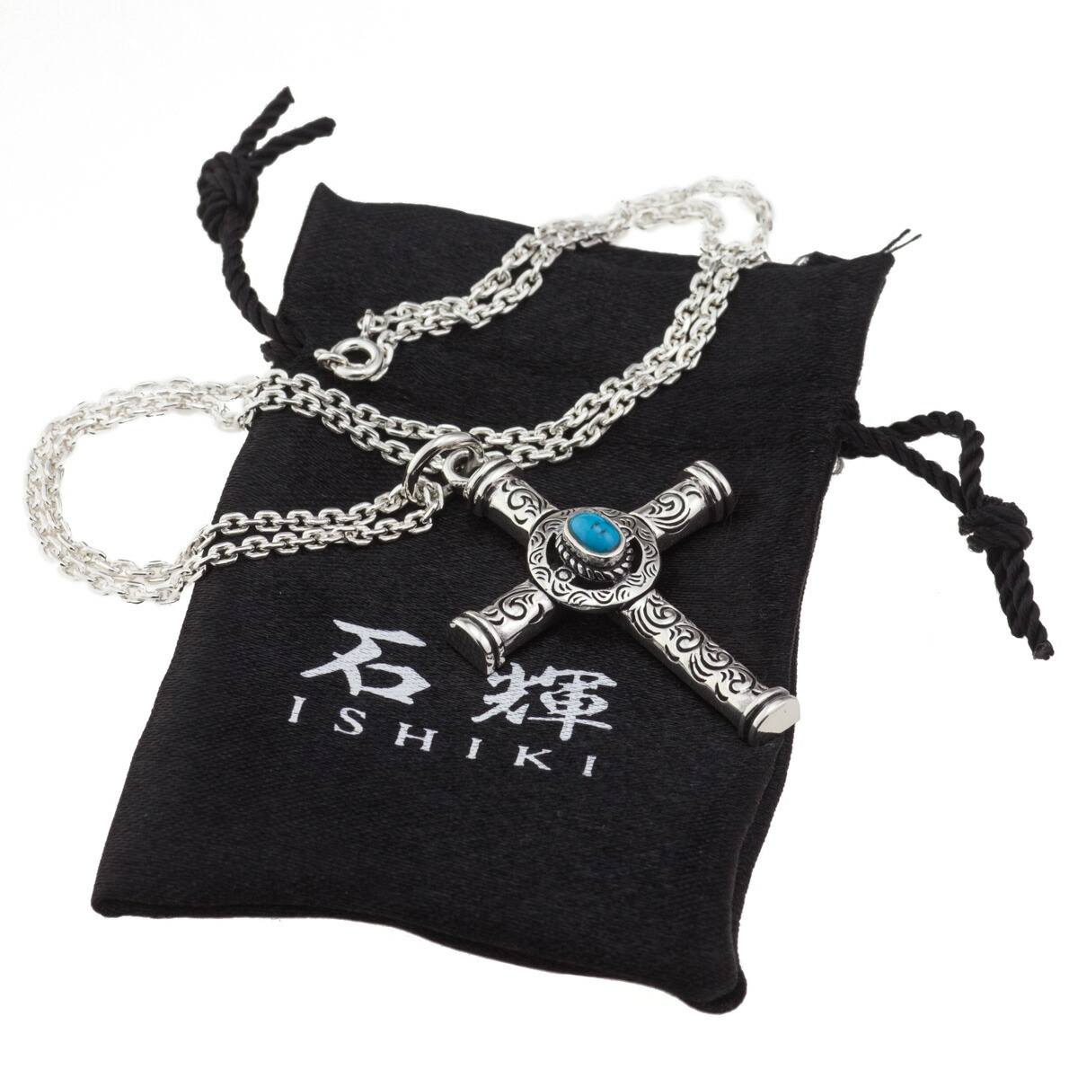 楽天市場】石輝 クロス ターコイズ シルバー925 ネックレス