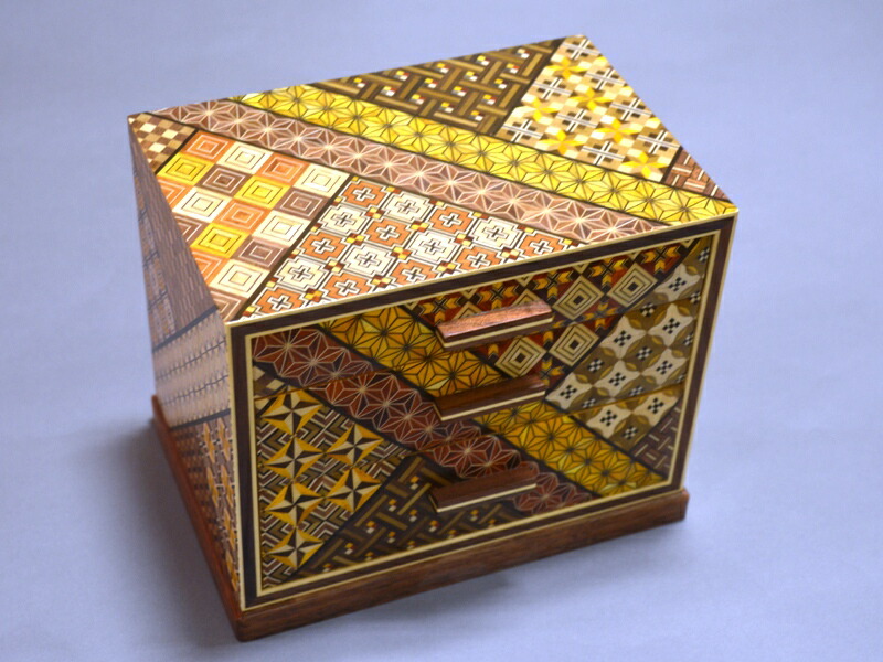 楽天市場】箱根 寄木細工 寄木7寸3ツ引き出し 小寄木 箱根寄木細工