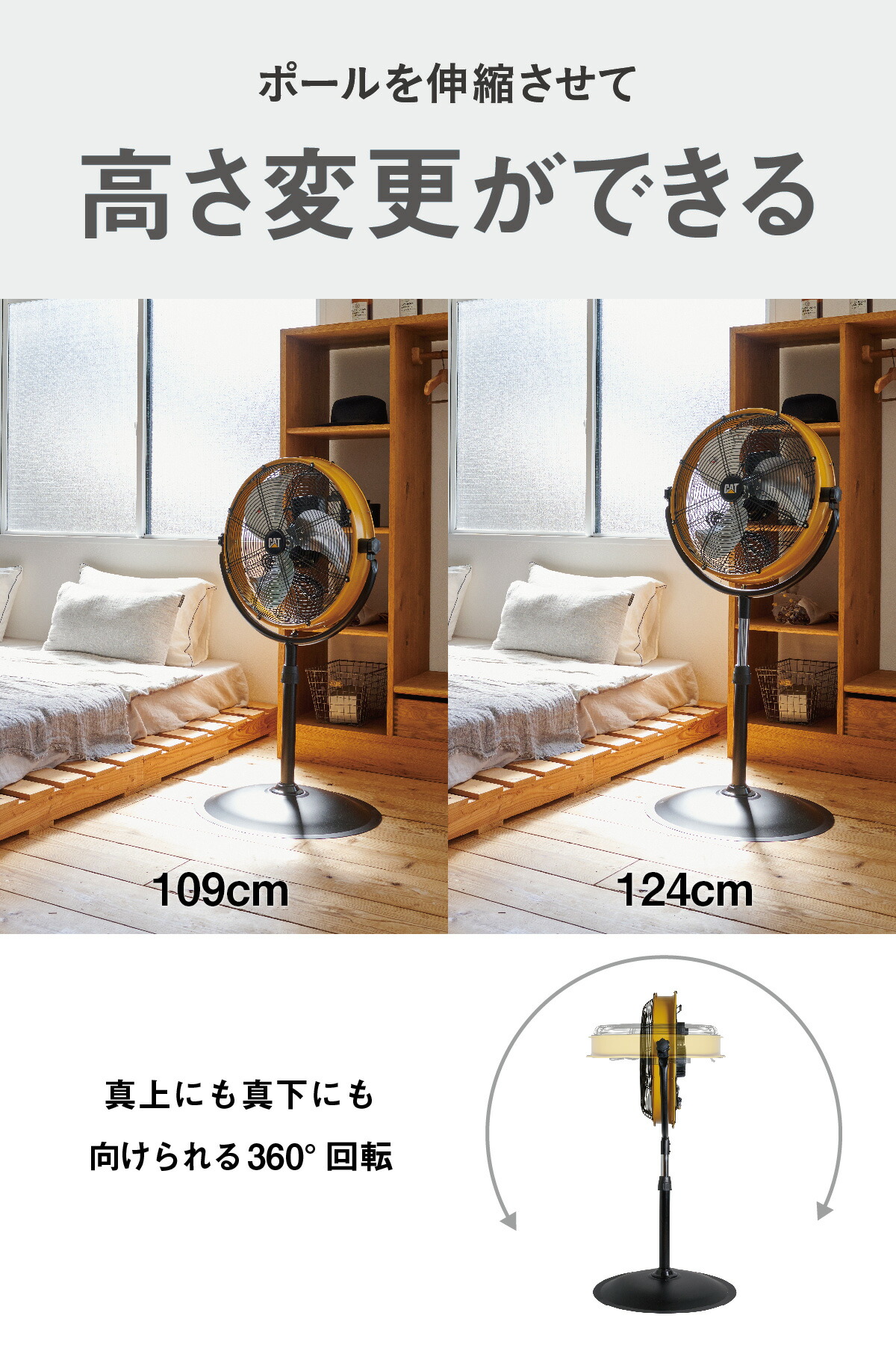 楽天市場】CAT フロアーファン 45cm スタンドタイプ 保証付き 工業