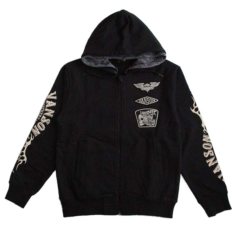 楽天市場】VANSON バンソン メンズ ストール付き 裏毛ZIPパーカー