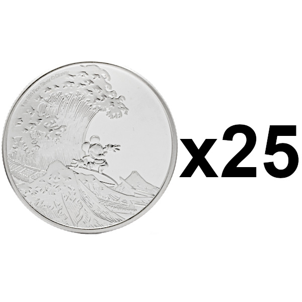 楽天市場】【追跡可】 2025 1オンス ニウエ ミッキーマウスと北斎の