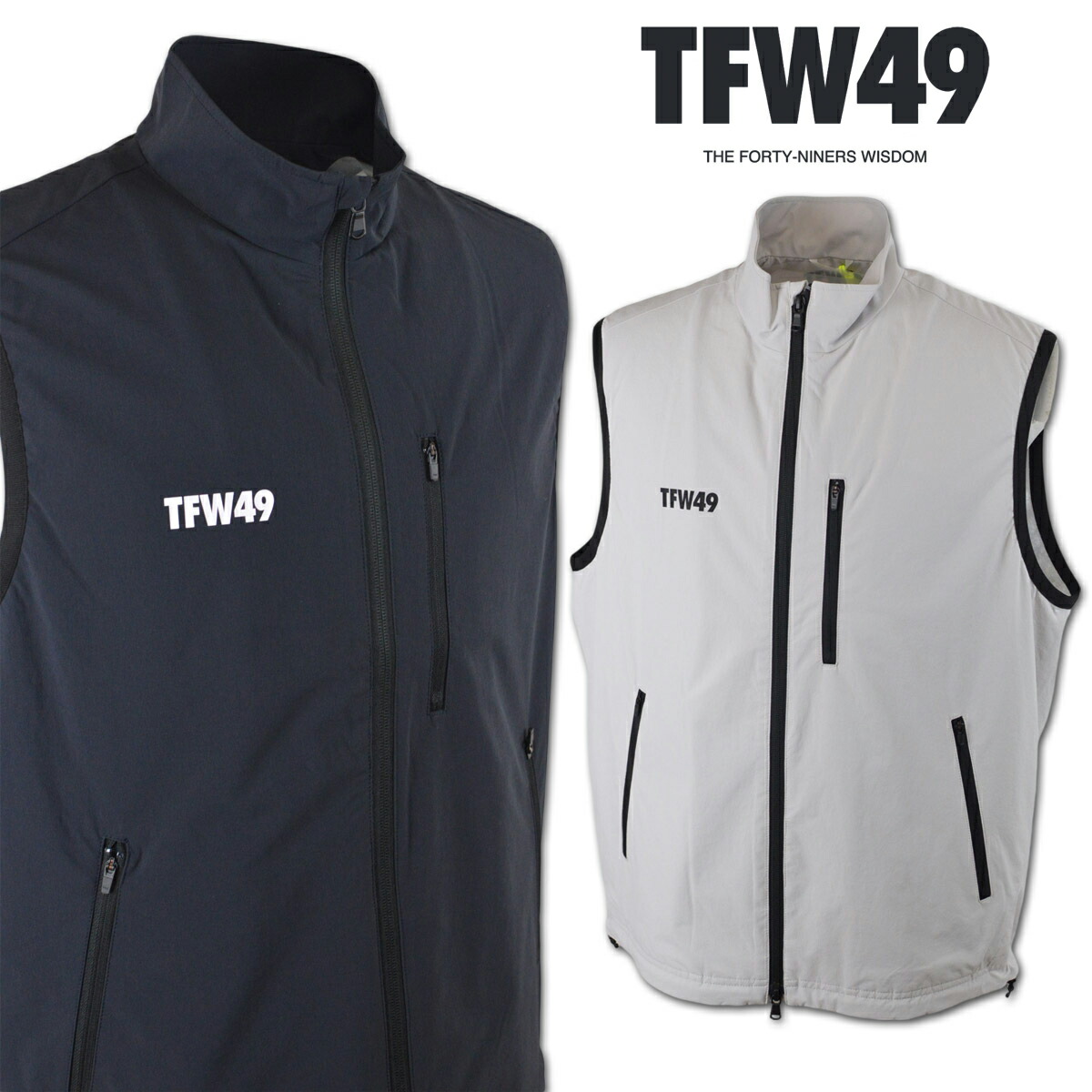 楽天市場】TFW49 ベスト メンズ 秋冬用 黒 グレー M L t042420012