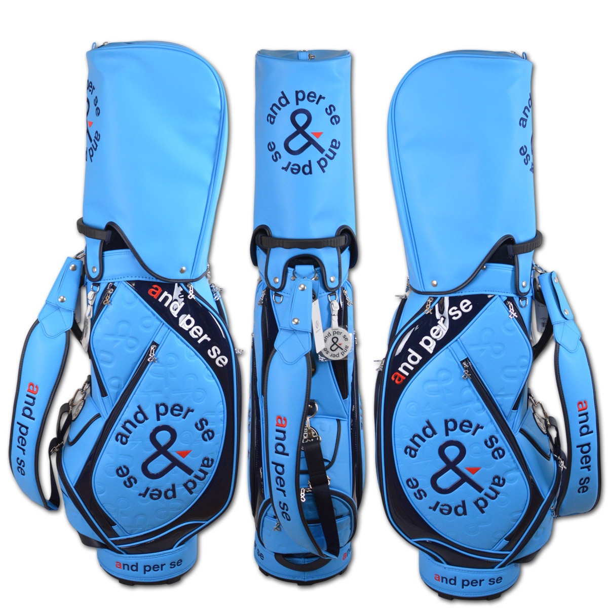 楽天市場】アンパスィ キャディバッグ メンズ レディース 白 紺 ブルー