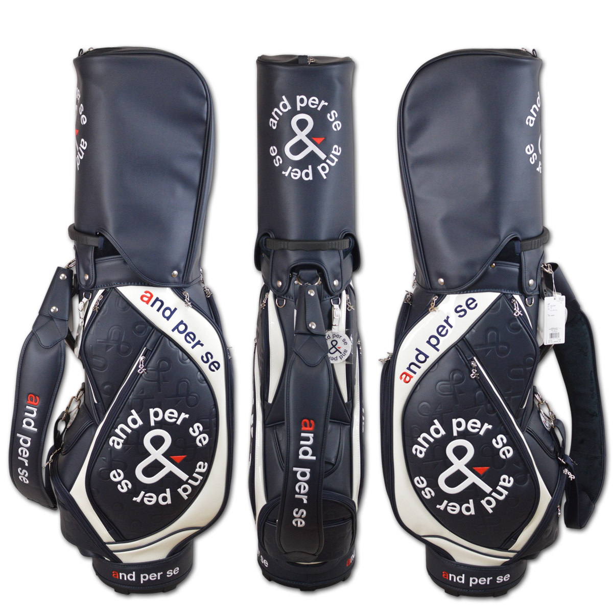 楽天市場】アンパスィ キャディバッグ メンズ レディース 白 紺 ブルー