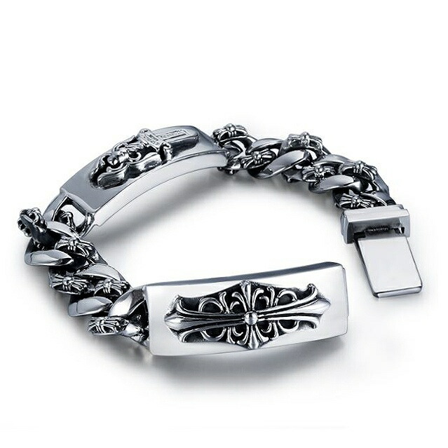 楽天市場】ブレスレット メンズ フローラルクロス ダガー ステンレス