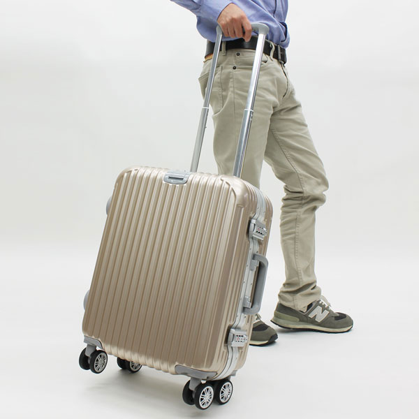 楽天市場】HIRO アルミ仕様 キャリーケース シャンパンゴールド S