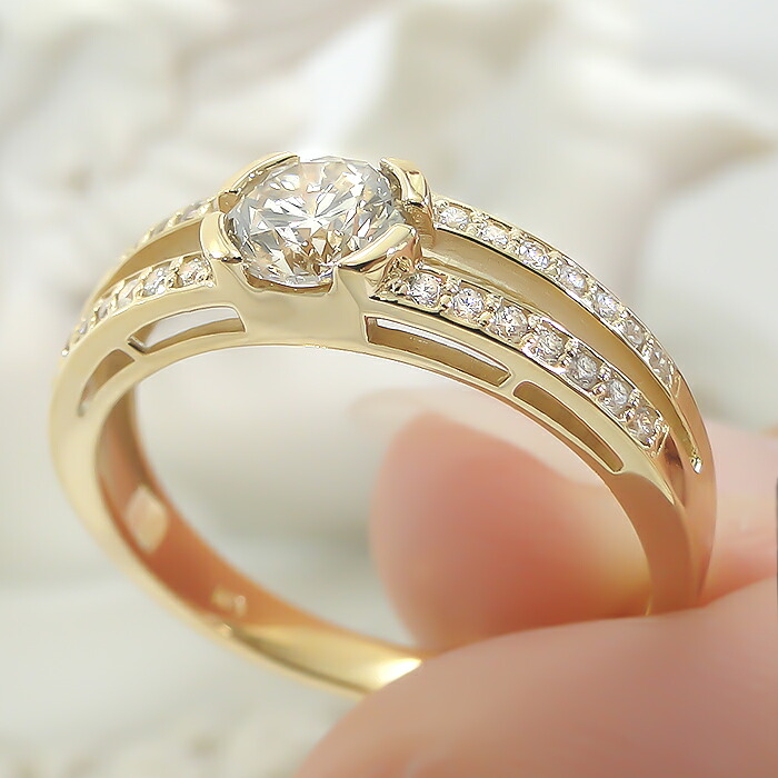楽天市場】K18YG【0.64ct】ダイヤモンド リング送料無料 代引手数料