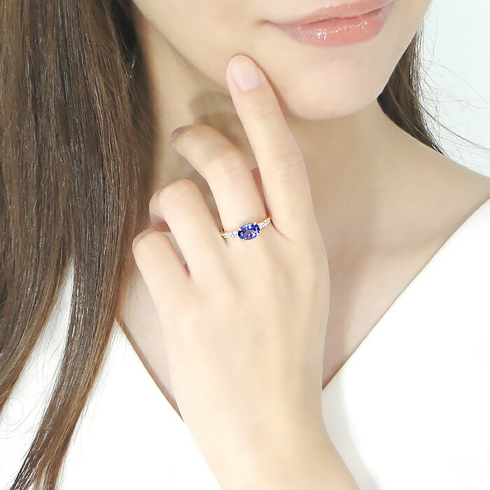 楽天市場】K18YG タンザナイト & ダイヤモンド リング送料無料 代引