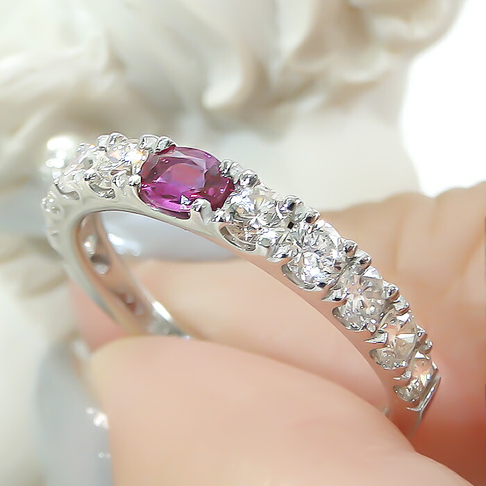 楽天市場】Pt900 ルビー＆ダイヤモンド リング送料無料 代引手数料無料