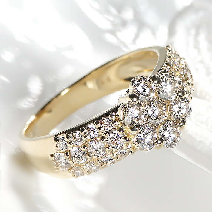 楽天市場】K18YG【1.00ct】ダイヤモンド フラワー リング【送料無料