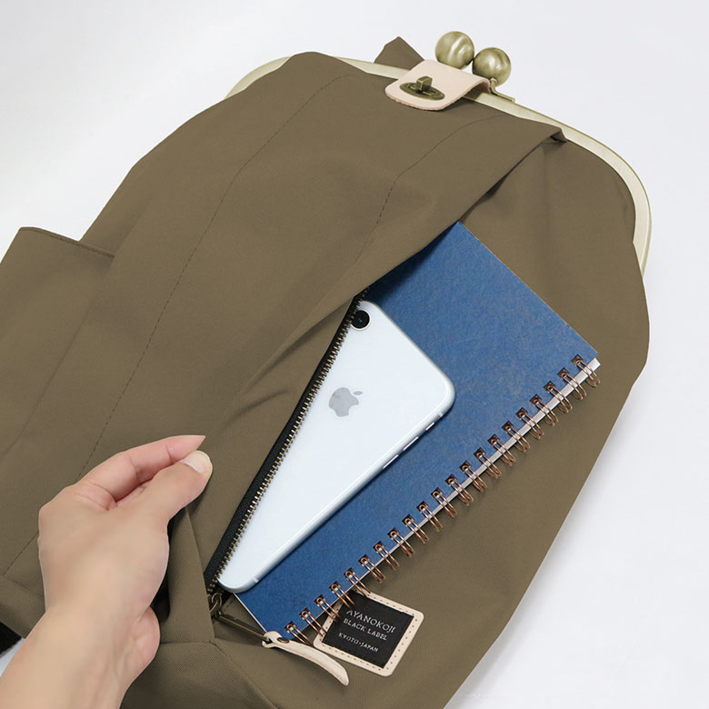 楽天市場】【在庫商品】大玉がま口リュック【コーデュラ（R）】 あやの