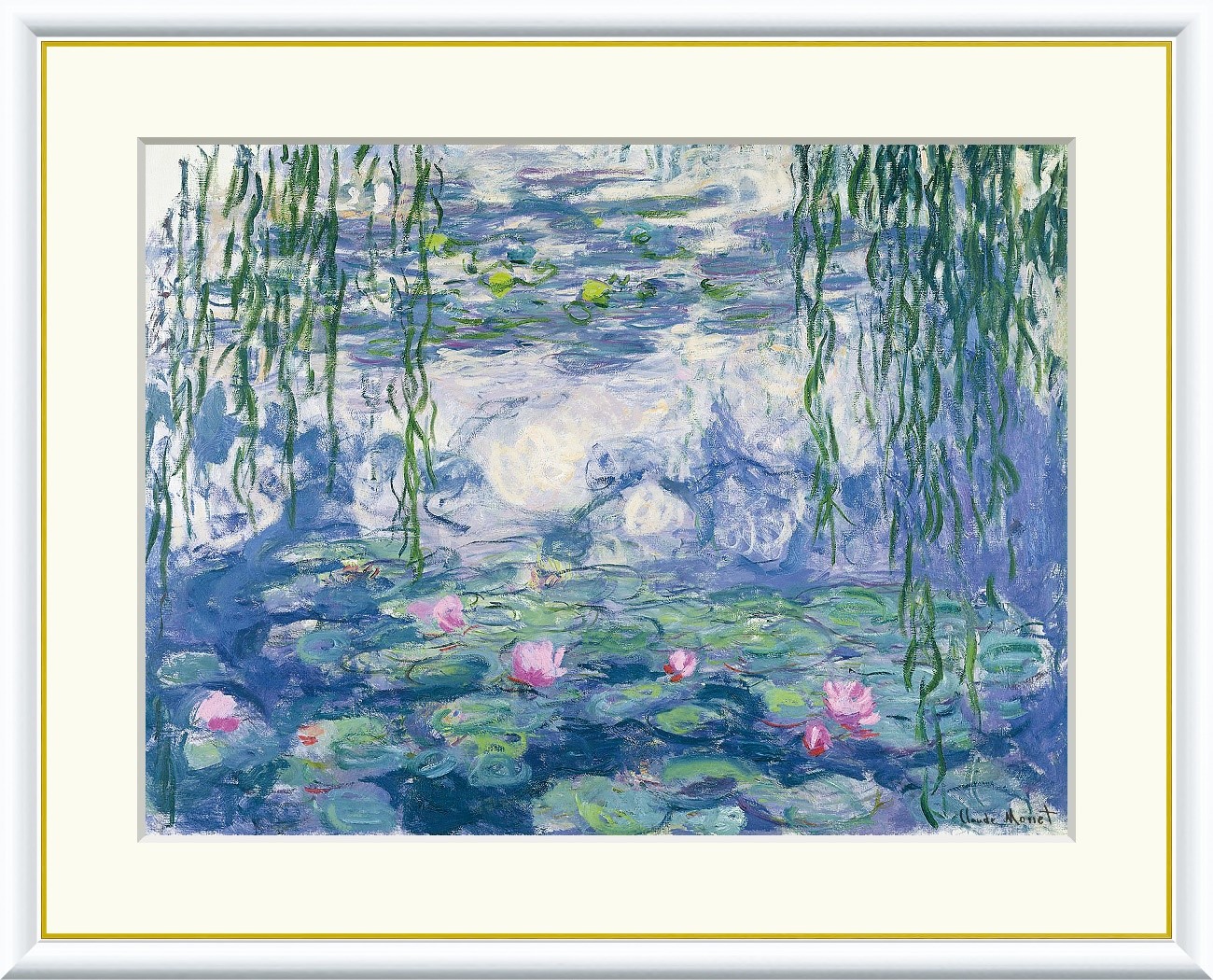 楽天市場】10年保証 名画 油絵 睡蓮のとき クロード・モネ 手彩仕上 高