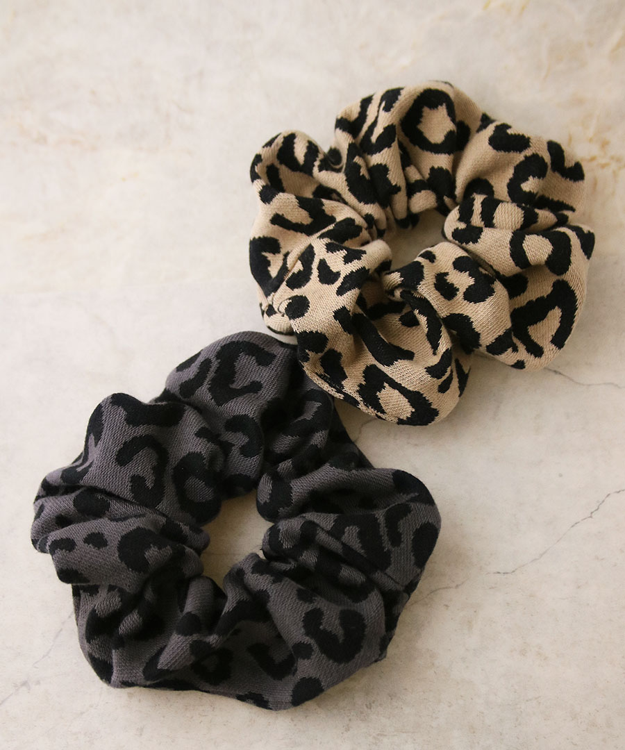 楽天市場】シュシュ レオパード柄 豹柄 ニット 上品 シンプル ヘア