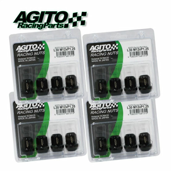 楽天市場】【16本入】AGITOレーシングナット L30 17HEX M12xP1.5 60