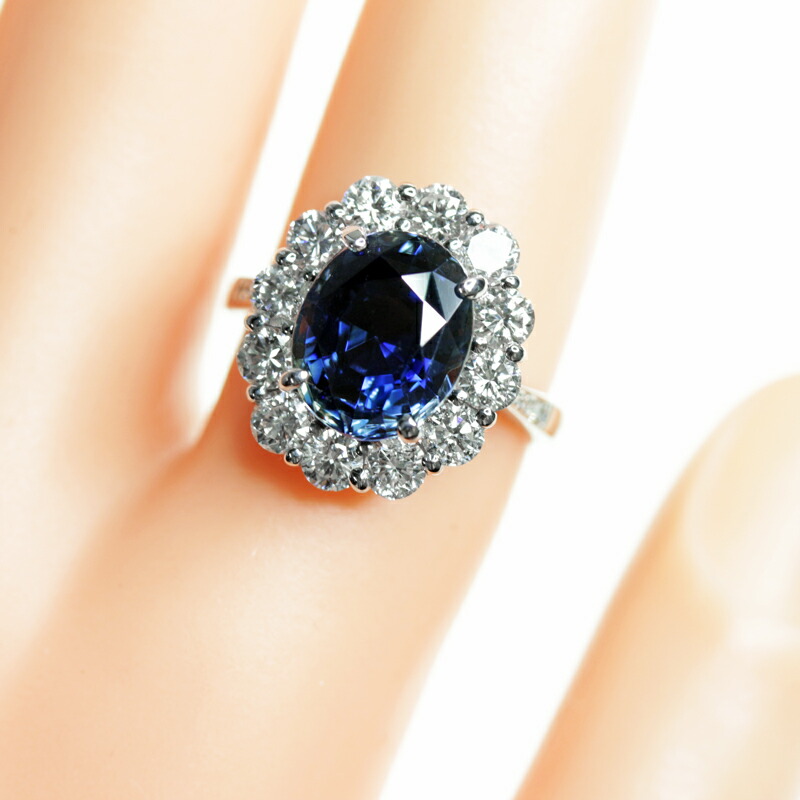楽天市場】非加熱ブルーサファイア 5.6ct リング 12.5号 PT900