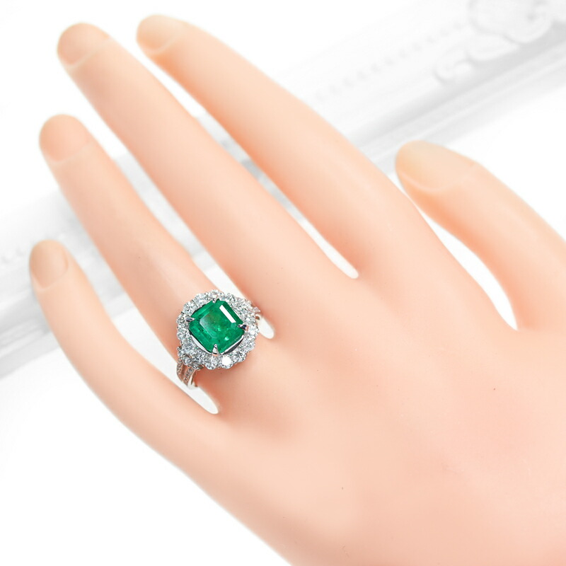楽天市場】コロンビア産ビビッドグリーンエメラルド 3.62ct リング 13