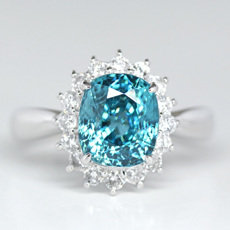 楽天市場】【ｾｰﾙ】ブルージルコン 4.93ct リング 17号 PT900 プラチナ