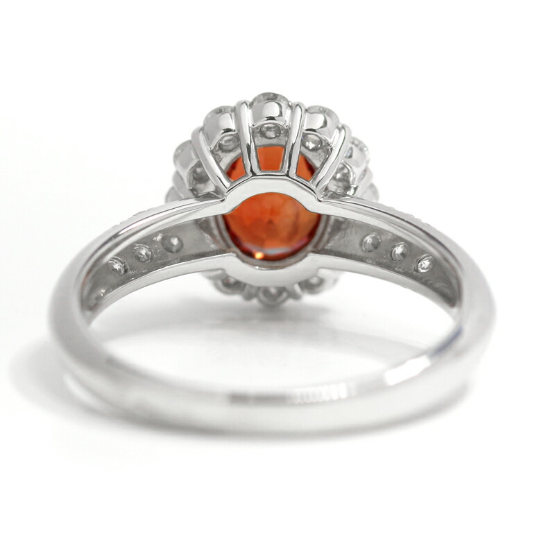 楽天市場】レディッシュオレンジサファイア 1.119ct リング 12号 PT900