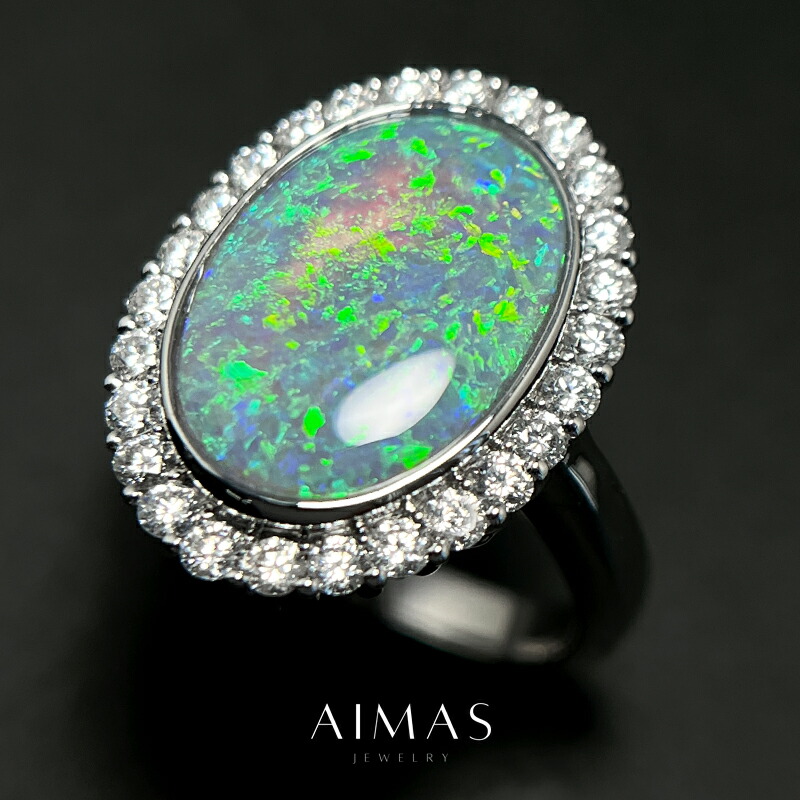 楽天市場】ブラックオパール 3.217ct リング 12号 PT950 プラチナ 指輪