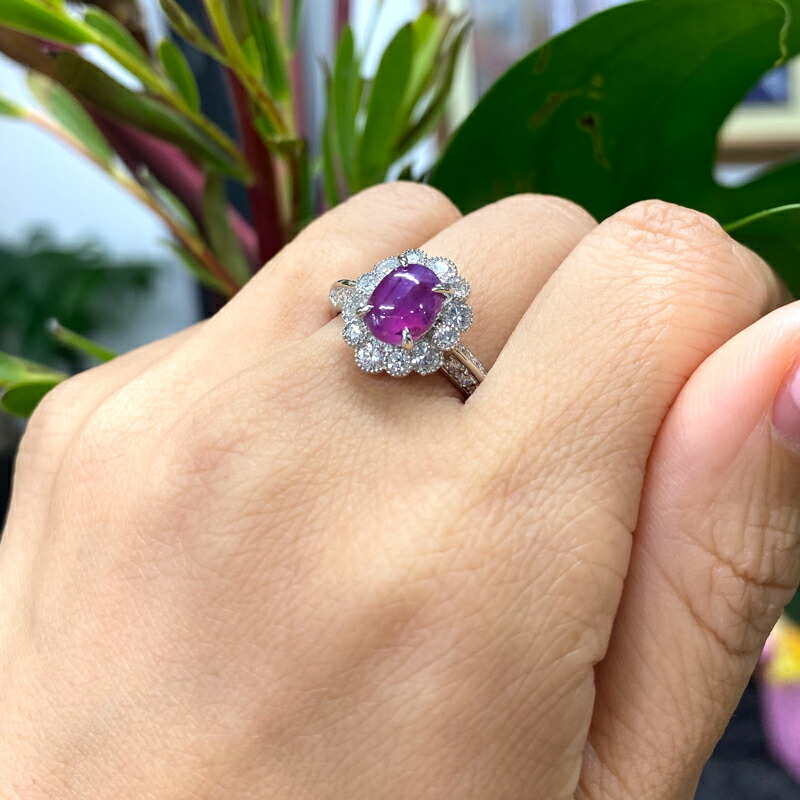 楽天市場】バイオレットスターサファイア 2.27ct リング 13号 PT900
