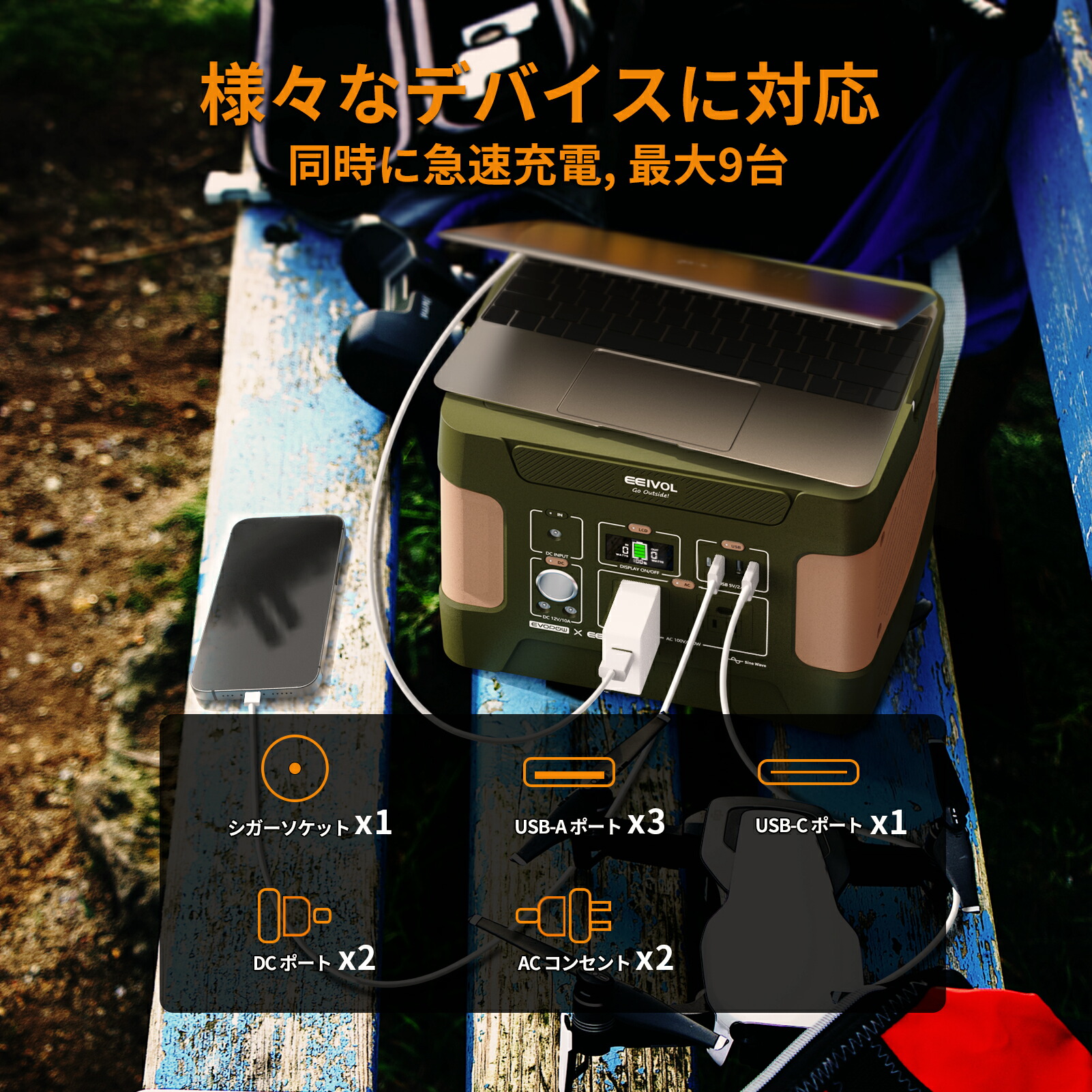 楽天市場】ポータブル電源 515Wh 大容量 600W出力 リン酸鉄 正弦波