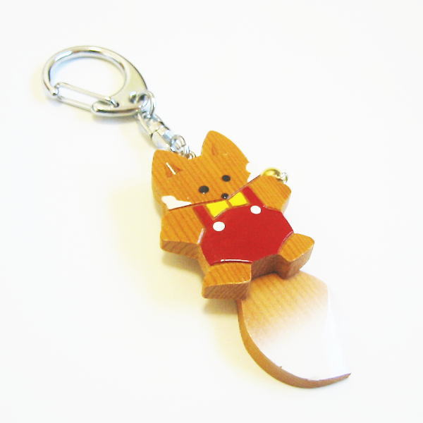 楽天市場】木製 きつね キーホルダー 【KASHI 003】 プチ