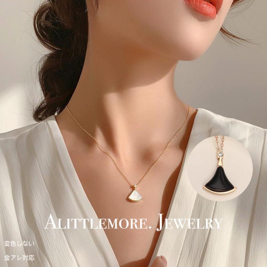 楽天市場】レディースネックレス マラカイト 扇形 ペンダント 白貝殻