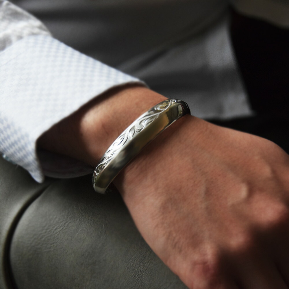 楽天市場】ハワイアンジュエリー バングル ハーフエッジ メンズ SV925