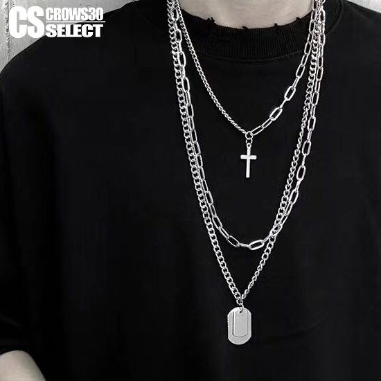 楽天市場】ネックレス メンズ クロスネックレス ドッグタグ 多重