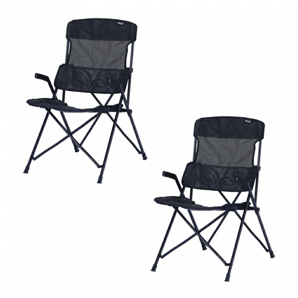 楽天市場】ロゴス ラグジュアリーチェア ブラックメッシュ 2脚セット