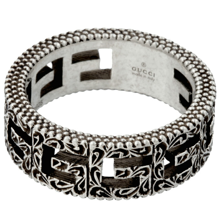 楽天市場】グッチ GUCCI シルバーリング 6mm スクエアG レディース