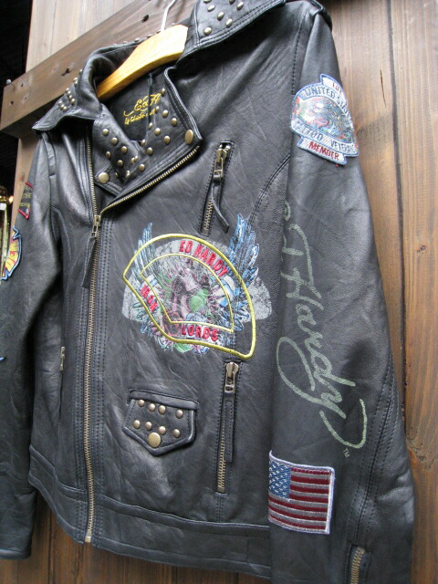 楽天市場】ED HARDY / エドハーディーレザーRIDERS LEATHER JACKET