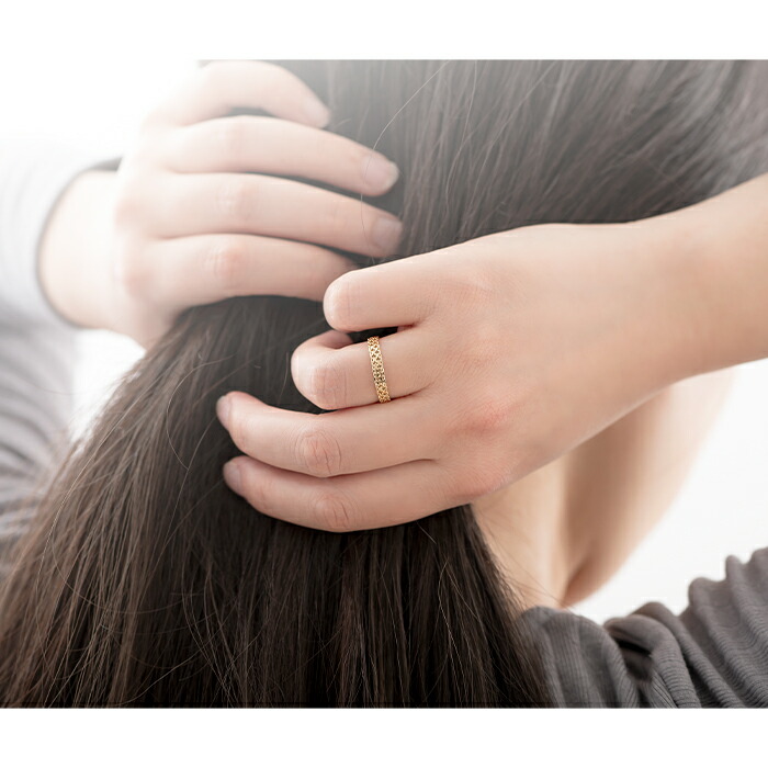 楽天市場】K18YG ビスマルク チェーンリング イタリー製 リング 指輪